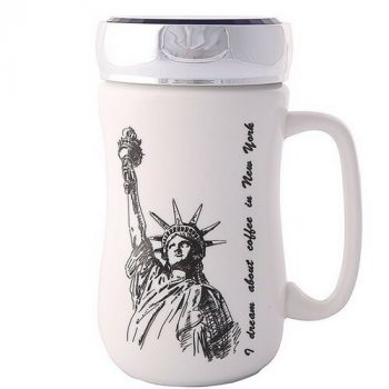 Altom Porcelánový hrnček s viečkom New York 400 ml