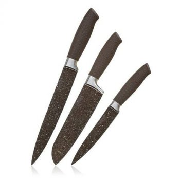 Banquet 3-dielna sada nožov s nepriľnavým povrchom PREMIUM Dark Brown, 3 ks