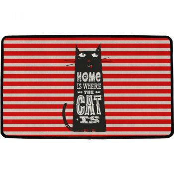 Butter Kings Vnútorná multifunkčná rohožka Home with cat, 75 x 45 cm
