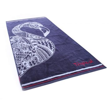 DecoKing Plážová osuška Navy Flamingo, 90 x 180 cm