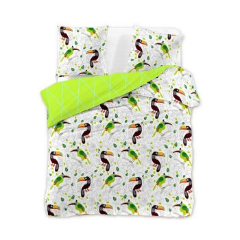 DecoKing Saténové obliečky Toucan, 160 x 200 cm, 2 ks 70 x 80 cm