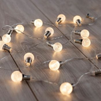 DecoKing Svetelná reťaz Guľôčky teplá biela, 20 LED