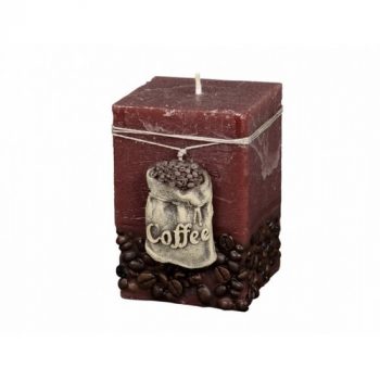 Dekoratívna sviečka Coffee Bag hnedá, 10 cm