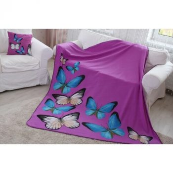 Domarex Deka BUTTERFLY 3D fialová, 150 x 200 cm
