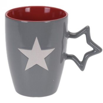 Keramický hrnček Star 330 ml, sv. sivá