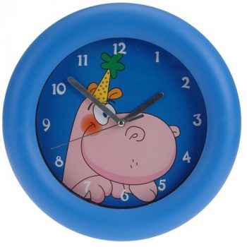 Nástenné hodiny Hippo modrá, 26 cm