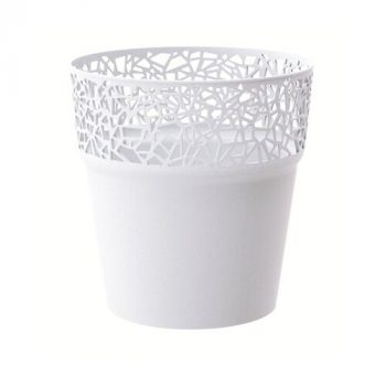 Prosperplast Obal na kvetináč Tree biela, pr. 14,5 cm