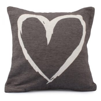 Dakls Obliečka na vankúšik Heart sivohnedá, 40 x 40 xm