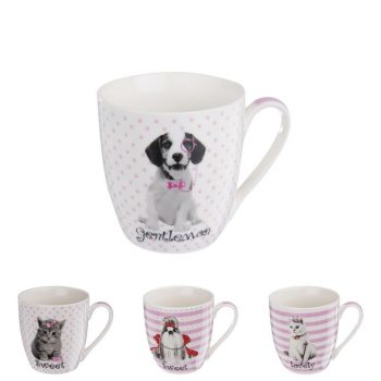 Orion Sada porcelánových hrnčekov Sweet Animal 500 ml, 4 ks