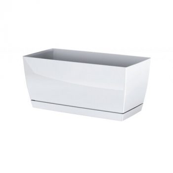 Prosperplast Plastový truhlík Coubi Case s miskou biela, 24 cm