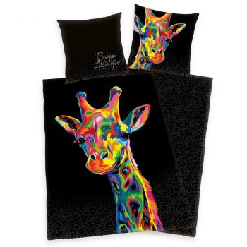 Herding Saténové obliečky Bureau Artistique - Colored Giraffe, 140 x 200 cm, 70 x 90 cm