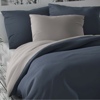 Kvalitex Saténové obliečky Luxury Collection svetlosivá/tmavosivá, 220 x 200 cm, 2 ks 70 x 90 cm