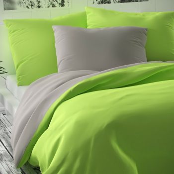 Kvalitex Saténové obliečky Luxury Collection svetlozelená/svetlosivá, 220 x 200 cm, 2 ks 70 x 90 cm