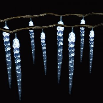 SHARKS Vianočné osvetlenie - Svetelná reťaz (cencúle) so 40 LED diódami, biela SA067