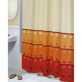 Bellatex Sprchový záves Geometria oranžová, 180 x 200 cm