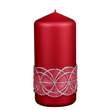 NG 94622bo Vianočná sviečka Glamour, červená