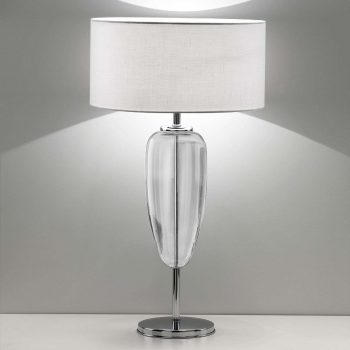 Stolná lampa Show Ogiva 82 cm sklenený prvok číry