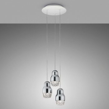 Axolight Fedora LED závesné svietidlo chróm 3pl