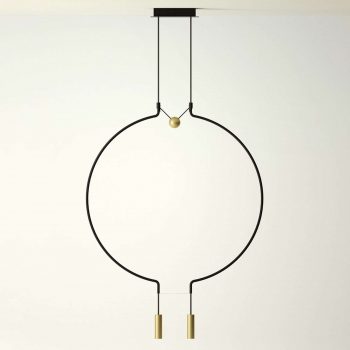 Axolight Liaison M2 lampa čierna/zlatá 84 cm