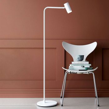 Stojaca LED lampa Cato Q so stmievačom, biela