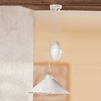 Závesná lampa Pizzo s kladkou, 1-pl, 40 cm