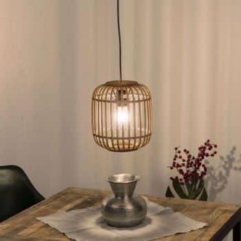 Lampa Malacca s dreveným tienidlom, 1-plameňová