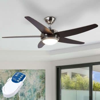 Stropný ventilátor Anneka vo farbe wenge osvetlený