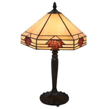 Stolná lampa 5203 tienidlo krémovo-červená