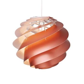 LE KLINT Swirl 3 dizajnová závesná lampa v medenej