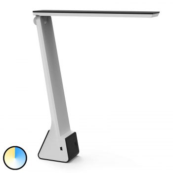 LED lampa na písací stôl MAULseven s batériou sivá