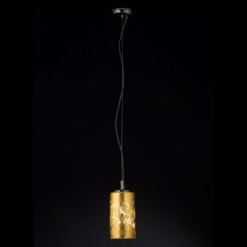 S lístkovým zlatom závesná lampa Brick