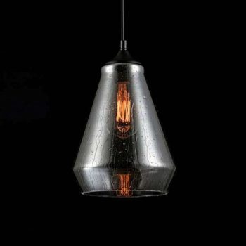 Sklenená závesná lampa Hory dažďový efekt Ø 21 cm