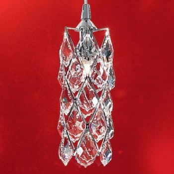 Úzka závesná lampa CHARLENE, chrómovaná