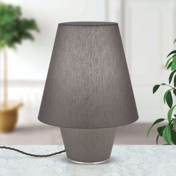 Textilná stolná lampa Dvojičky sivá Ø 32 cm