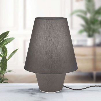 Textilná stolná lampa Dvojičky sivá Ø 25 cm