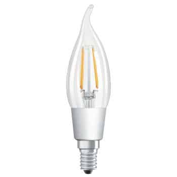 LED žiarovka plameň E14 4,5W stmievateľná číra
