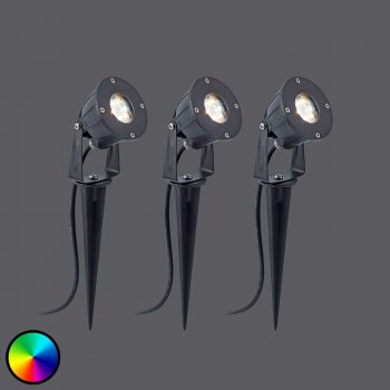 LED svetlo s hrotom do zeme Nalu sada 3 RGBW