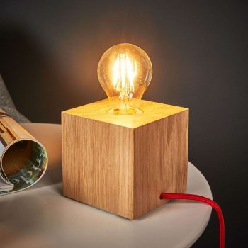 Stolná lampa Trongo, kocka olejovaná