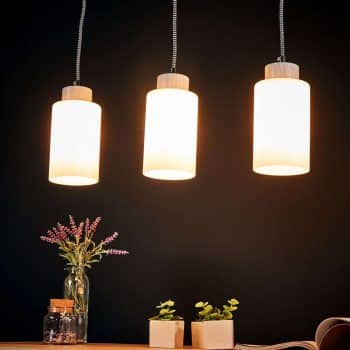 Trámová závesná lampa Bosco biela 3-pl.