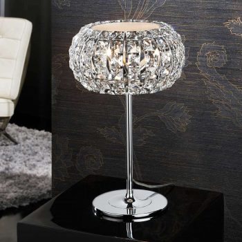 Stolná lampa DIAMOND s krištáľmi 24 cm