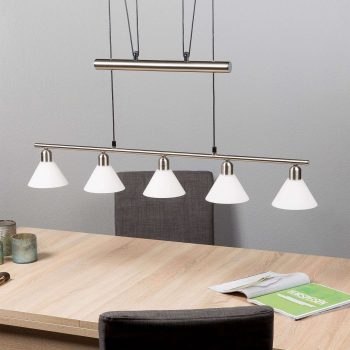 Výškovo nastaviteľná závesná lampa s tiahlom 5-pl.