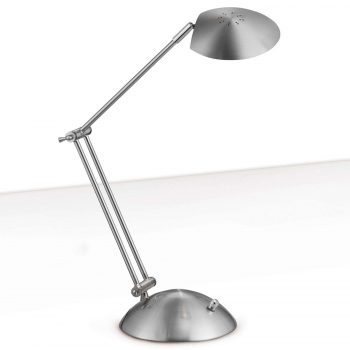 LED lampa na písací stôl Calcio, matný nikel