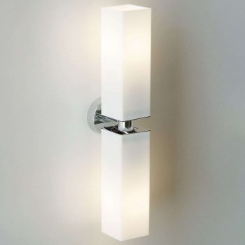Dvojité nástenné svietidlo CUBE TWIN chróm