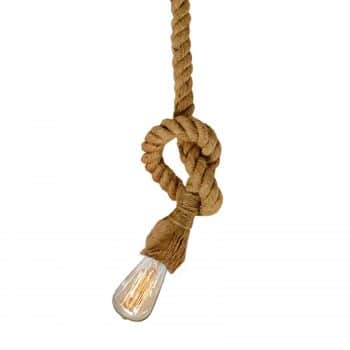 Námorná závesná lampa Rope s vintage žiarovkou