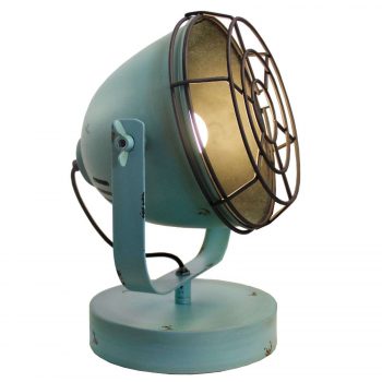 Tyrkysová stolná lampa Levi v dizajne vintage