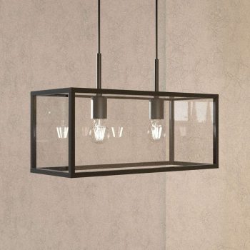 Závesná lampa Beyza tvar lucerny 2-pl