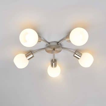 Stropné LED svietidlo Elaina 5-pl okrúhle nikel