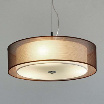 Hnedá textilná závesná lampa Pikka E27 diódy LED