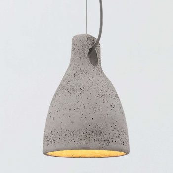 Betónová závesná LED lampa Lenna v sivej farbe
