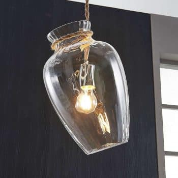 Sklená závesná lampa Bryce v tvare vázy